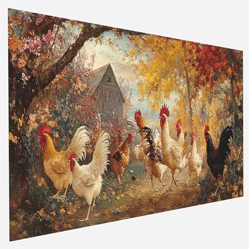 Malen Nach Zahlen Baum, Malen Nach Zahlen Erwachsene, Malen Nach Zahlen Kinder Huhn, Bastelset Erwachsene, Paint by Numbers öLgemäLde für Home Haus Decor, Geschenk füR MäDchen 70x140cm 9 - 9 - E von FANLIGZU