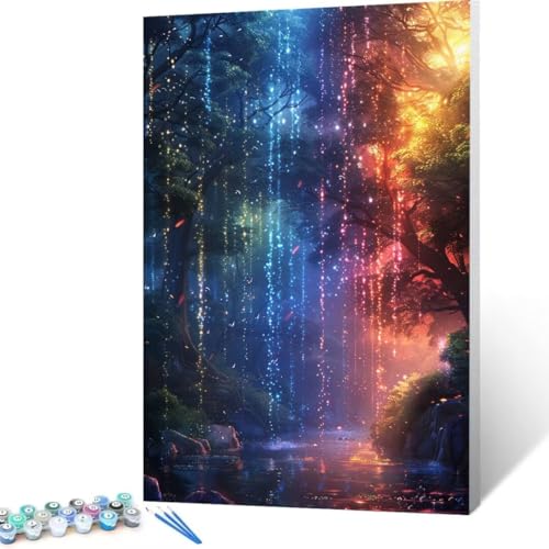 Malen Nach Zahlen Baum, Malen Nach Zahlen Erwachsene, Malen Nach Zahlen Kinder River, Pinsel Malen Nach Zahlen, Bastelset Erwachsene DIY für Home Haus Decor Geschenk 70x95 cm (Ohne Rahmen) M- 6 von FANLIGZU