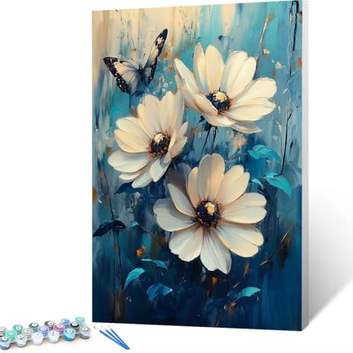 Malen Nach Zahlen Blume, Malen Nach Zahlen Erwachsene, Malen Nach Zahlen Kinder Schmetterling, Pinsel Malen Nach ZahlenBastelset Erwachsene, Home Haus Decor Geschenk 70x95 cm (Ohne Rahmen ) T - 6 von FANLIGZU