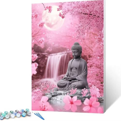 Malen Nach Zahlen Buddha, Malen Nach Zahlen Erwachsene, Malen Nach Zahlen Kinder Blume, Pinsel Malen Nach Zahlen, Bastelset Erwachsene für Home Haus Decor Geschenk 70x95 cm (Ohne Rahmen ) T - 6 von FANLIGZU