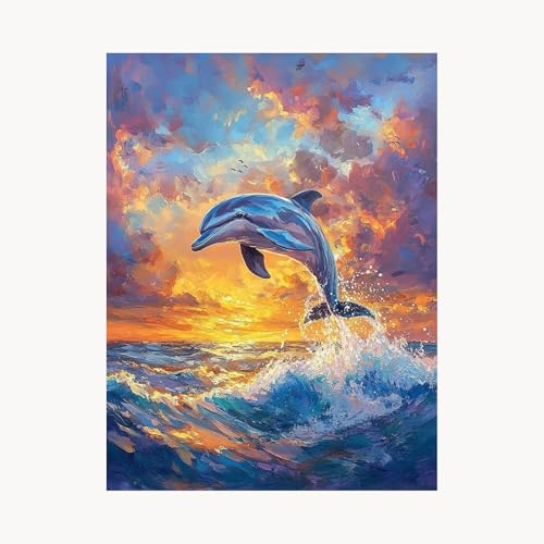 Malen Nach Zahlen Erwachsene, Malen Nach Zahlen Delphin, DIY Set Erwachsene mit Acrylfarben Set Leinwand Bilder Tier 30 x 40cm Pinselset, Paint by Numbers für Zimmer Deko Geschenke für Frauen FYH-4528 Malen Nach Zahlen Erwachsene, Malen Nach Zahlen Delphin, DIY Set Erwachsene mit Acrylfarben Set Leinwand Bilder Tier 30 x 40cm Pinselset, Paint by Numbers für Zimmer Deko Geschenke für Frauen FYH-4528 von FANLIGZU