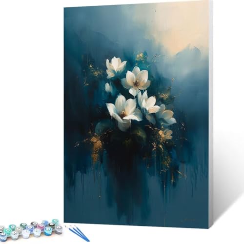 Malen Nach Zahlen Erwachsene Abstrakt, Paint by Numbers, DIY Bastelset Erwachsene Blume, mit Pinseln und Acrylfarben Handgemalt Ölgemälde Leinwand für Home Decor Geschenk, Ohne Rahmen 80x110 cm V - 7 von FANLIGZU