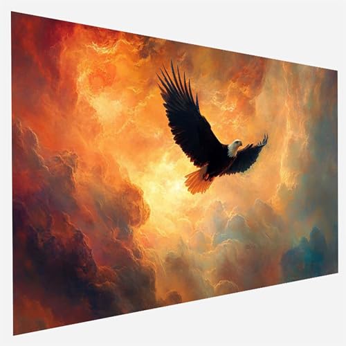 Malen Nach Zahlen Erwachsene Adler, Paint by Numbers, DIY Erwachsene Landschaft, mit Pinseln und Acrylfarben Handgemalt öLgemäLde Leinwand für Home Decor Geschenk, Ohne Rahmen 80x160cm E - 2 - J von FANLIGZU