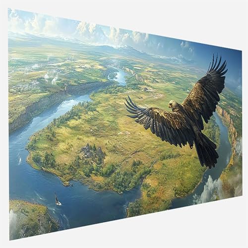 Malen Nach Zahlen Erwachsene Adler, Paint by Numbers, DIY Erwachsene Landschaft, mit Pinseln und Acrylfarben Handgemalt öLgemäLde Leinwand für Home Decor Geschenk, Ohne Rahmen 80x160cm I - 7 - 5 von FANLIGZU