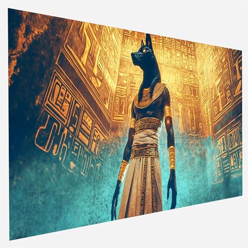 Malen Nach Zahlen Erwachsene Anubis, Paint by Numbers, DIY Erwachsene Ägypten, mit Pinseln und Acrylfarben Handgemalt öLgemäLde Leinwand für Home Wand Decor Geschenk, Ohne Rahmen 35 x 70 cm 6-G-7 von FANLIGZU