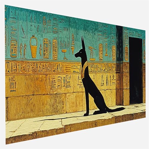 Malen Nach Zahlen Erwachsene Anubis, Paint by Numbers, DIY Erwachsene Hund, mit Pinseln und Acrylfarben Handgemalt öLgemäLde Leinwand für Home Wand Decor Geschenk, Ohne Rahmen 35x70cm A - 8 - 3 von FANLIGZU