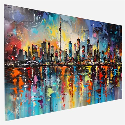 Malen Nach Zahlen Erwachsene Berliner Turm, Paint by Numbers Stadt Malen Nach Zahlen, DIY Vorgedruckte Leinen Leinwand öLgemäLde Kits, Bastelset Erwachsene DIY, Home Haus Decor 90x180cm 7- 4- 3 von FANLIGZU