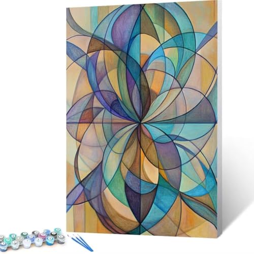 Malen Nach Zahlen Erwachsene Blume, Paint by Numbers Abstrakt Malen Nach Zahlen, DIY Vorgedruckte Leinwand Ölgemälde Kits, Bastelset Erwachsene DIY, Home Decor Wand Asthetik, Geschenk 90x120cm I-i4 von FANLIGZU