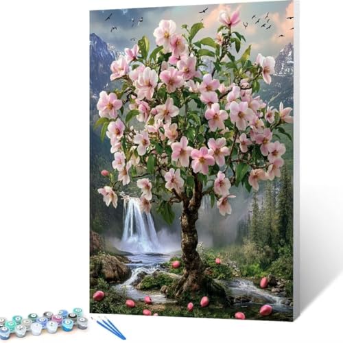 Malen Nach Zahlen Erwachsene Blume, Paint by Numbers Baum Malen Nach Zahlen, DIY Vorgedruckte Leinwand Ölgemälde Kits, öLgemäLde Bastelset Erwachsene DIY, Home Decor Asthetik, Geschenk 40x55cm C- 3 von FANLIGZU