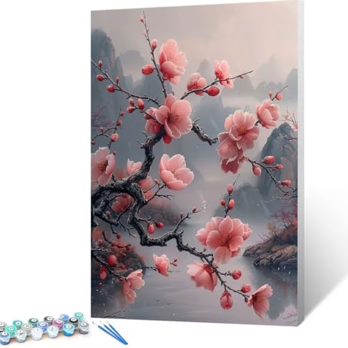 Malen Nach Zahlen Erwachsene Blume, Paint by Numbers Berg Malen Nach Zahlen, DIY Vorgedruckte Leinwand Ölgemälde Kits, öLgemäLde Bastelset Erwachsene DIY, Home Haus Decor Geschenk 90x120cm E-g2 von FANLIGZU