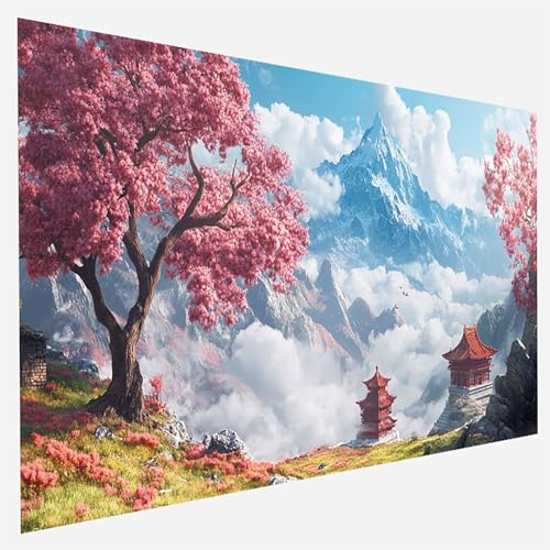 Malen Nach Zahlen Erwachsene Blume, Paint by Numbers Landschaft Malen Nach Zahlen, DIY Vorgedruckte Leinen Leinwand öLgemäLde Kits, Bastelset Erwachsene DIY, Home Haus Decor Geschenk 40x80cm J-J-G von FANLIGZU