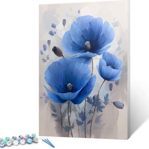 Malen Nach Zahlen Erwachsene Blume, Paint by Numbers Pflanze Malen Nach Zahlen, DIY Vorgedruckte Leinwand Ölgemälde Kits, Bastelset Erwachsene DIY, Home Decor Wand Asthetik, Geschenk 90x120cm N-g6 von FANLIGZU