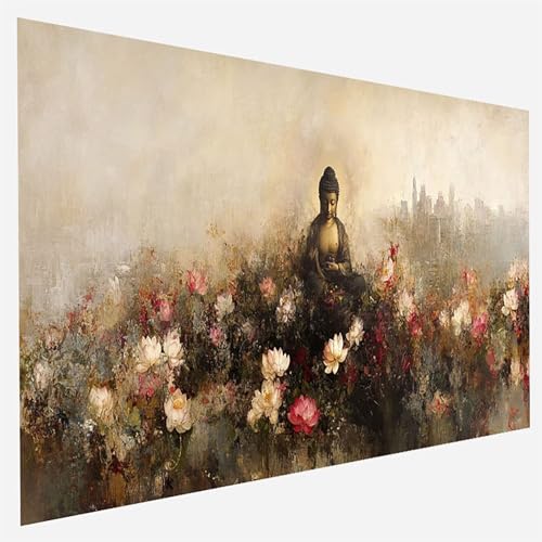 Malen Nach Zahlen Erwachsene Es war, Paint by Numbers, DIY Erwachsene Blume, mit Pinseln und Acrylfarben Handgemalt öLgemäLde Leinwand für Home Wand Decor Geschenk, Ohne Rahmen 35 x 70 cm C-U-8 von FANLIGZU