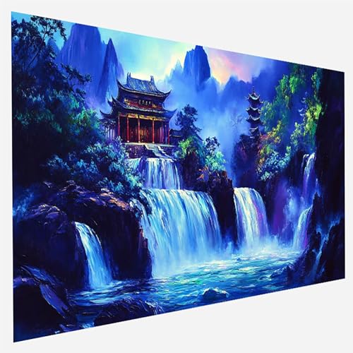 Malen Nach Zahlen Erwachsene Fallen, Paint by Numbers Landschaft Malen Nach Zahlen, DIY Vorgedruckte Leinen Leinwand öLgemäLde Kits, Bastelset Erwachsene DIY, Home Haus Decor Geschenk 90x180cm Z-J-5 von FANLIGZU