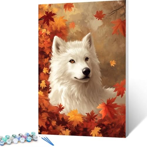 Malen Nach Zahlen Erwachsene Herbst, Paint by Numbers Ahornblatt Malen Nach Zahlen, DIY Vorgedruckte Leinwand Ölgemälde Kits, Bastelset Erwachsene DIY, Home Decor Wand Asthetik, Geschenk 40x55cm P - 3 von FANLIGZU