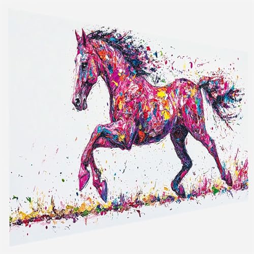 Malen Nach Zahlen Erwachsene Horse, Paint by Numbers, DIY Erwachsene Farbe, mit Pinseln und Acrylfarben Handgemalt öLgemäLde Leinwand für Home Wand Decor Geschenk, Ohne Rahmen 35x70cm 2 - G - O von FANLIGZU