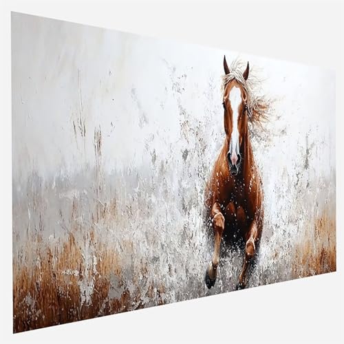 Malen Nach Zahlen Erwachsene Horse, Paint by Numbers, DIY Erwachsene Herbst, mit Pinseln und Acrylfarben Handgemalt öLgemäLde Leinwand für Home Wand Decor Geschenk, Ohne Rahmen 80 x 160 cm 1-1- x von FANLIGZU