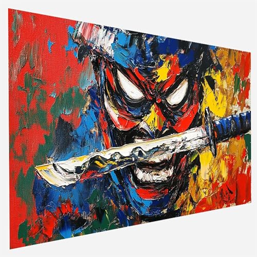 Malen Nach Zahlen Erwachsene Katana, Paint by Numbers, DIY Erwachsene Graffiti, mit Pinseln und Acrylfarben Handgemalt öLgemäLde Leinwand für Home Wand Decor Geschenk, Ohne Rahmen 35x70cm 0-Z-7 von FANLIGZU