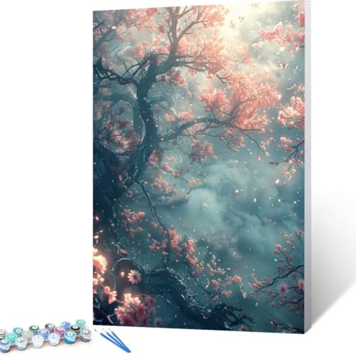 Malen Nach Zahlen Erwachsene Landschaft, Paint by Numbers Blume Malen Nach Zahlen, DIY Vorgedruckte Leinwand Ölgemälde Kits, Bastelset Erwachsene DIY, Wall art Home Decor Geschenk 90x120 cm B - 8 von FANLIGZU