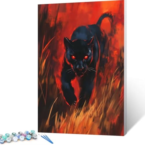 Malen Nach Zahlen Erwachsene Leopard, Paint by Numbers Tier Malen Nach Zahlen, DIY Vorgedruckte Leinwand Ölgemälde Kits, Bastelset Erwachsene DIY, Home Decor Wand Asthetik, Geschenk 90x120cm Z - 8 von FANLIGZU