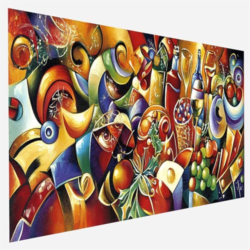 Malen Nach Zahlen Erwachsene Obst, Paint by Numbers, DIY Erwachsene Abstrakt, mit Pinseln und Acrylfarben Handgemalt öLgemäLde Leinwand für Home Wand Decor Geschenk, Ohne Rahmen 35 x 70 cm 6-2-A von FANLIGZU