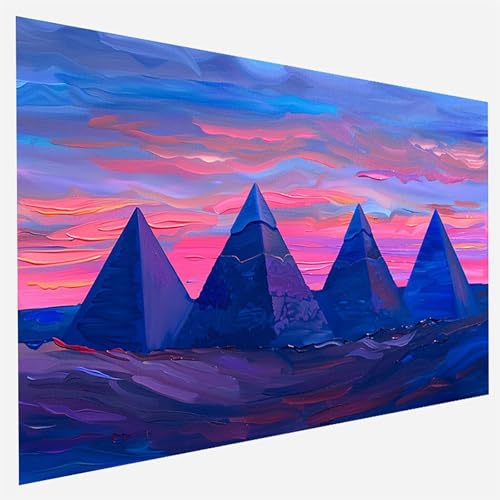 Malen Nach Zahlen Erwachsene Pyramide, Paint by Numbers, DIY Erwachsene Ägypten, mit Pinseln und Acrylfarben Handgemalt öLgemäLde Leinwand für Home Decor Geschenk, Ohne Rahmen 80x160cm S - F - X von FANLIGZU