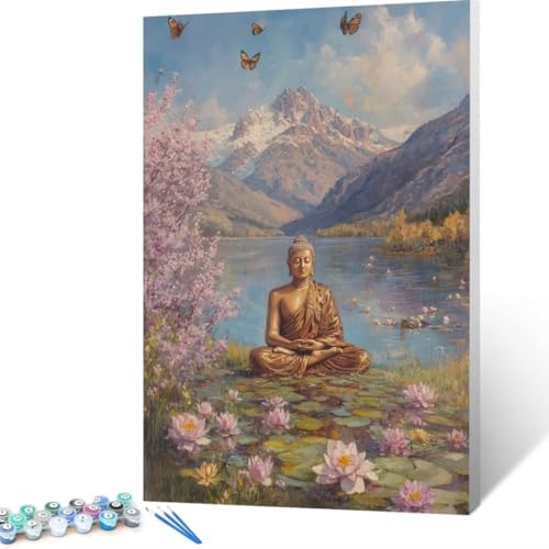 Malen Nach Zahlen Erwachsene Schmetterling, Paint by Numbers Zen Malen Nach Zahlen, DIY Vorgedruckte Leinwand Ölgemälde Kits, Bastelset Erwachsene DIY, Wall art Home Decor Geschenk 90x120 cm Q-g7 von FANLIGZU