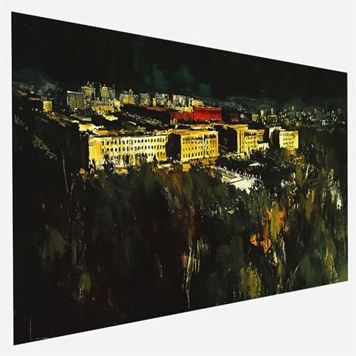 Malen Nach Zahlen Erwachsene Stadt, Paint by Numbers, DIY Erwachsene Peking, mit Pinseln und Acrylfarben Handgemalt öLgemäLde Leinwand für Home Wand Decor Geschenk, Ohne Rahmen 80 x 160 cm 7-C-6 von FANLIGZU