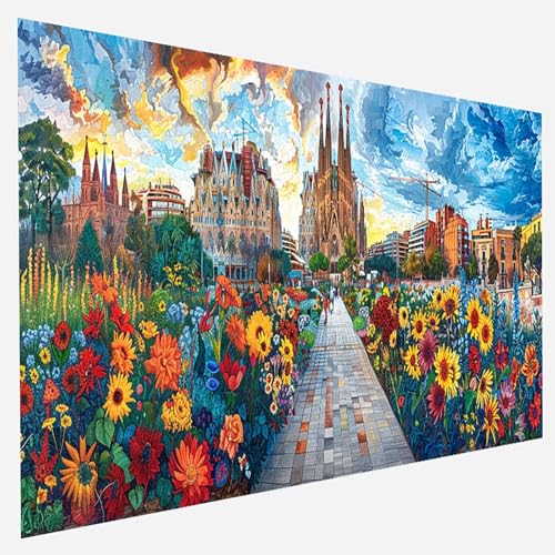 Malen Nach Zahlen Erwachsene Sternenhimmel, Paint by Numbers, DIY Erwachsene Stadt, mit Pinseln und Acrylfarben Handgemalt öLgemäLde Leinwand für Home Decor Geschenk, Ohne Rahmen 35x70cm 9- R- 2 von FANLIGZU