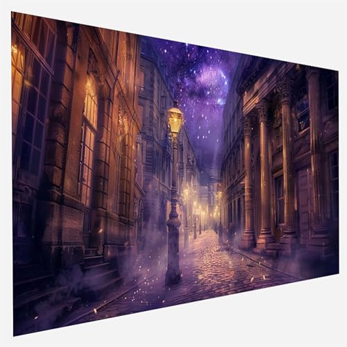 Malen Nach Zahlen Erwachsene Sternenhimmel, Paint by Numbers Stadt Malen Nach Zahlen, DIY Vorgedruckte Leinen Leinwand öLgemäLde Kits, Bastelset Erwachsene DIY, Home Haus Decor Geschenk 40x80cm C-R-9 von FANLIGZU