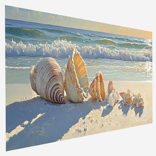 Malen Nach Zahlen Erwachsene Strand, Paint by Numbers, DIY Erwachsene Meer, mit Pinseln und Acrylfarben Handgemalt öLgemäLde Leinwand für Home Wand Decor Geschenk, Ohne Rahmen 35x70cm 0 - Z - J von FANLIGZU