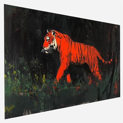 Malen Nach Zahlen Erwachsene Tiger, Paint by Numbers, DIY Erwachsene Abstrakt, mit Pinseln und Acrylfarben Handgemalt öLgemäLde Leinwand für Home Wand Decor Geschenk, Ohne Rahmen 80x160cm T-R-7 von FANLIGZU