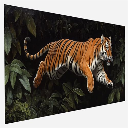 Malen Nach Zahlen Erwachsene Tiger, Paint by Numbers, DIY Erwachsene Anlage, mit Pinseln und Acrylfarben Handgemalt öLgemäLde Leinwand für Home Wand Decor Geschenk, Ohne Rahmen 80 x 160 cm 8-8-8 von FANLIGZU