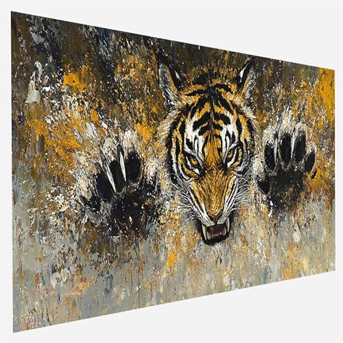 Malen Nach Zahlen Erwachsene Tiger, Paint by Numbers, DIY Erwachsene Tier, mit Pinseln und Acrylfarben Handgemalt öLgemäLde Leinwand für Home Wand Decor Geschenk, Ohne Rahmen 35 x 70 cm 7 - C - 4 von FANLIGZU