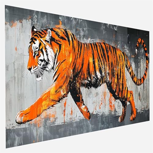 Malen Nach Zahlen Erwachsene Tiger, Paint by Numbers, DIY Erwachsene Tier, mit Pinseln und Acrylfarben Handgemalt öLgemäLde Leinwand für Home Wand Decor Geschenk, Ohne Rahmen 35 x 70 cm 9 - R - G von FANLIGZU