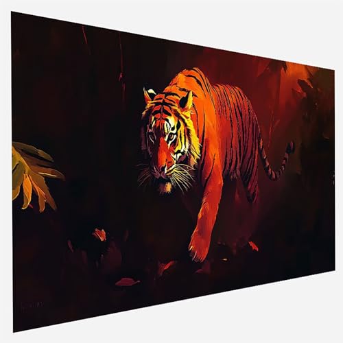 Malen Nach Zahlen Erwachsene Tiger, Paint by Numbers, DIY Erwachsene Tier, mit Pinseln und Acrylfarben Handgemalt öLgemäLde Leinwand für Home Wand Decor Geschenk, Ohne Rahmen 80x160cm 1 - 7 - P von FANLIGZU