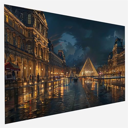 Malen Nach Zahlen Louvre, Malen Nach Zahlen Erwachsene, Malen Nach Zahlen Kinder Paris, Bastelset Erwachsene, Paint by Numbers öLgemäLde für Home Haus Decor, Geschenk füR MäDchen 70x140cm 5-U-M von FANLIGZU