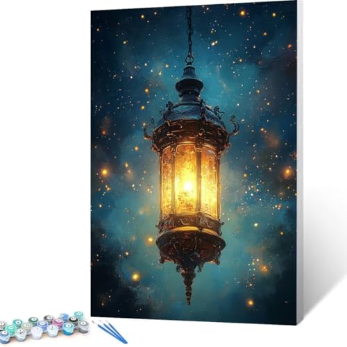 Malen Nach Zahlen Sternenhimmel, Malen Nach Zahlen Erwachsene, Malen Nach Zahlen Kinder StraßEnlaterne, Pinsel Malen Nach Zahlen, Bastelset Erwachsene, Home Decor Geschenk 70x95cm (Ohne Rahmen) E - 6 von FANLIGZU