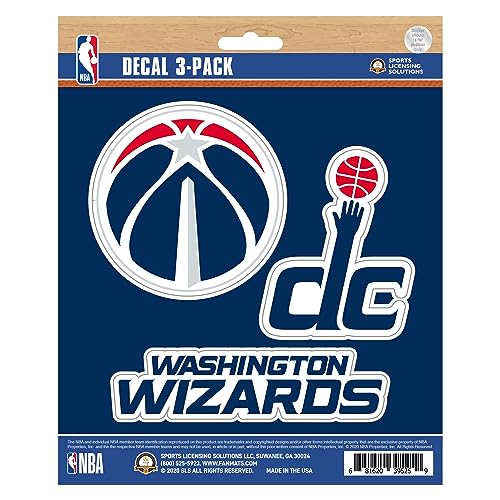 Washington Wizards Aufkleber, 12,7 x 15,9 cm, 3 verschiedene Logos/Wordmarken, 3 Stück von FANMATS