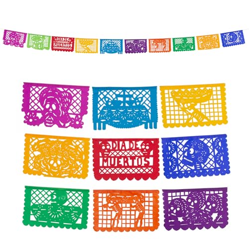 FANMEX - Fantastik - Authentisches mexikanisches Girlande - Tag der Toten - Papel picado 5 Meter (Papier) von FANMEX