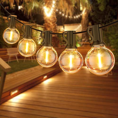 FANSANMY LED Lichterkette Außen, 18M/60FT Lichterkette Outdoor mit 30+1 G40 LED-Kugelbirnen,IP45 Wasserdichte Girlanden Lichter für den Außenbereich für Garten, Hochzeit, Party, Außenbereich von FANSANMY