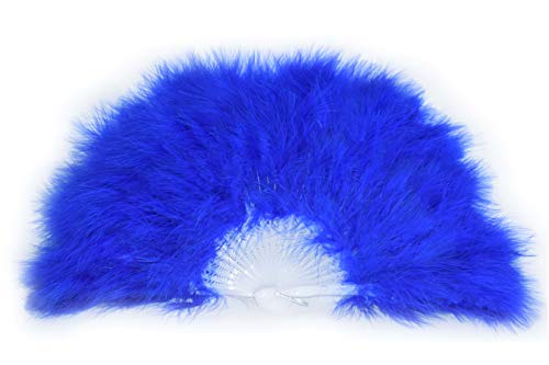 FANSofFANS Marabou Feder Hand Fan 45cm, Fancy Kleid Hochzeit Party Gefallen Geschenk Outdoor Vintage Tanz Fotoshooting (Royal Blau)... von FANSOF.FANS