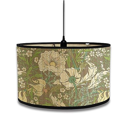 FANSU Lampenschirm fuir Tischlampe, Blumen Blatt Lampenschirm Hängelampe Lampenabdeckung für E27 Stehlampe Tischlampe Deckenleuchte Wohnzimmer Moderner Deko (Blumen Blätter,30x30x20cm) von FANSU