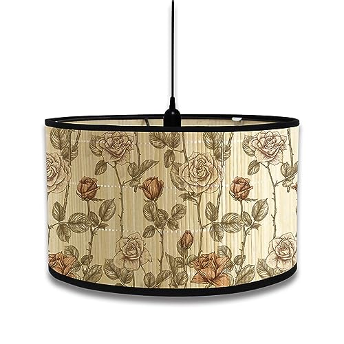 FANSU Lampenschirm fuir Tischlampe, Blumen Blatt Lampenschirm Hängelampe Lampenabdeckung für E27 Stehlampe Tischlampe Deckenleuchte Wohnzimmer Moderner Deko (Blumenzweig,30x30x20cm) von FANSU