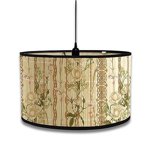 FANSU Lampenschirm fuir Tischlampe, Blumen Blatt Lampenschirm Hängelampe Lampenabdeckung für E27 Stehlampe Tischlampe Deckenleuchte Wohnzimmer Moderner Deko (Gold Vintage,30x30x20cm) von FANSU