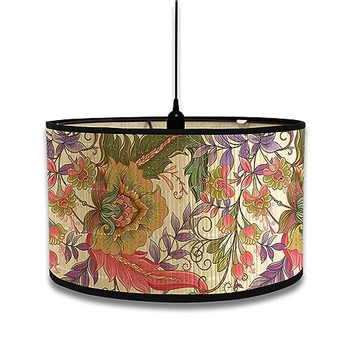 FANSU Lampenschirm fuir Tischlampe, Blumen Blatt Lampenschirm Hängelampe Lampenabdeckung für E27 Stehlampe Tischlampe Deckenleuchte Wohnzimmer Moderner Deko (Lila,30x30x20cm) von FANSU