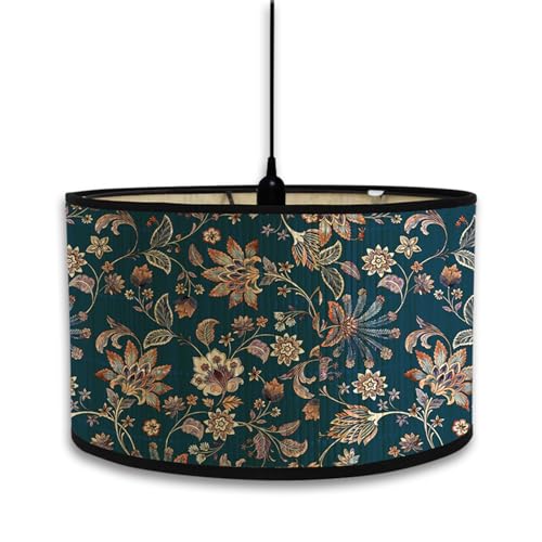 FANSU Lampenschirm fuir Tischlampe, Blumen Klassisch Lampenschirm Hängelampe Lampenabdeckung für E27 Stehlampe Tischlampe Deckenleuchte Wohnzimmer Moderner Deko (30x30x20cm,Exotisch) von FANSU