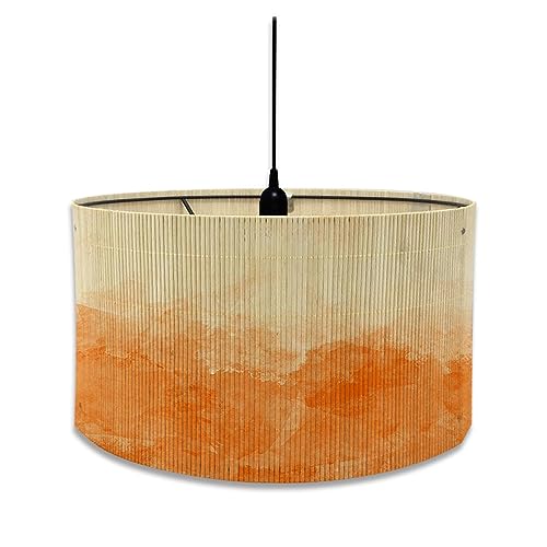 FANSU Lampenschirm fuir Tischlampe, Bunt Lampenschirm Hängelampe Lampenabdeckung für E27 Stehlampe Tischlampe Deckenleuchte Wohnzimmer Moderner Deko (30x30x20cm,Orange) von FANSU