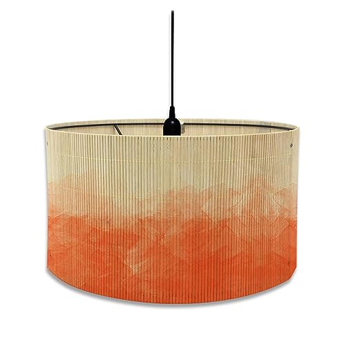 FANSU Lampenschirm fuir Tischlampe, Bunt Lampenschirm Hängelampe Lampenabdeckung für E27 Stehlampe Tischlampe Deckenleuchte Wohnzimmer Moderner Deko (30x30x20cm,Orange Malerei) von FANSU