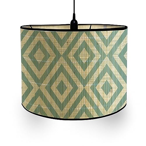 FANSU Lampenschirm fuir Tischlampe, Bunte Geometrie Lampenschirm Hängelampe Lampenabdeckung für E27 Stehlampe Tischlampe Deckenleuchte Wohnzimmer Modern Deko (30x30x20cm,Grüne Raute) von FANSU